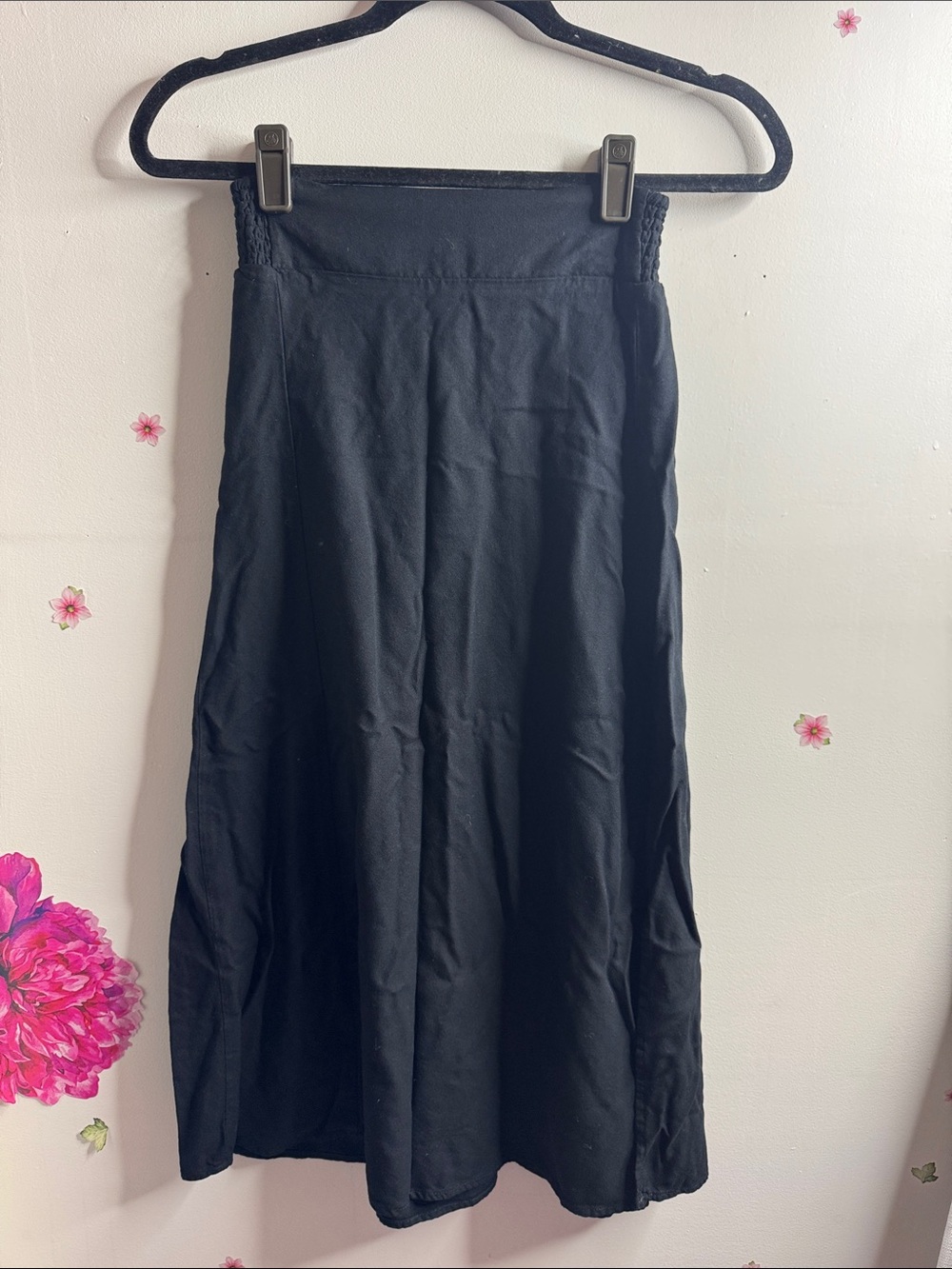 Old Navy Black A-Line Midi Skirt